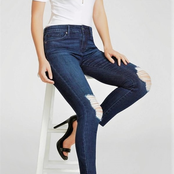 Guess Denim - Destructed Raw Hem Skinny Jean